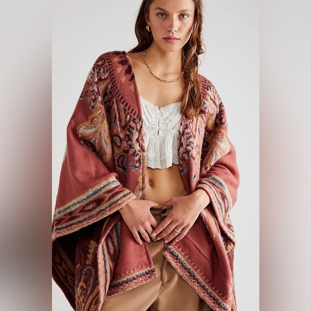 Free People Valley View Cozy Poncho
